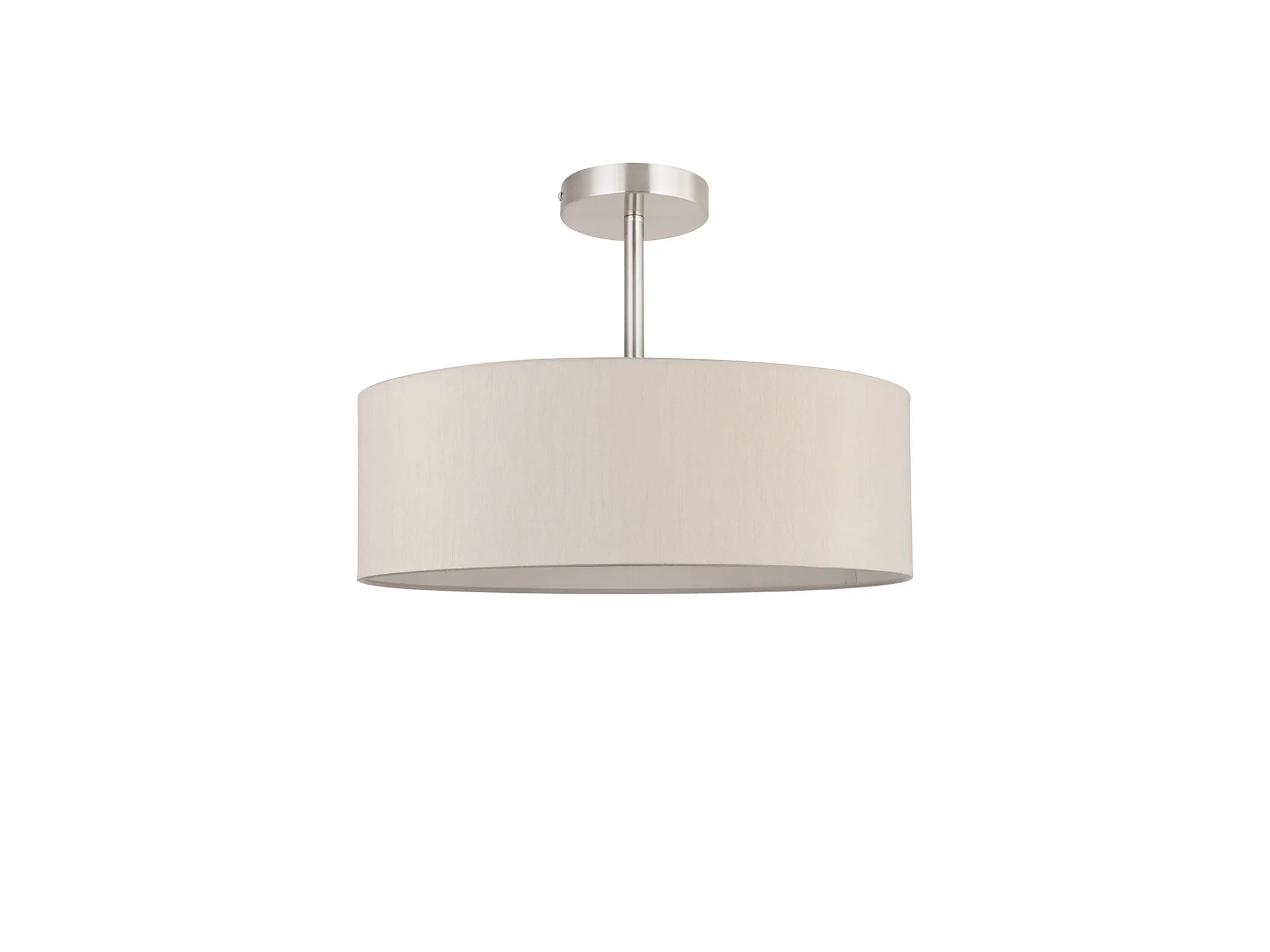 Baymont 45cm Semi Flush 5 Light Satin Nickel, Nude Beige/Moonlight DK0753  Deco Baymont SN NU